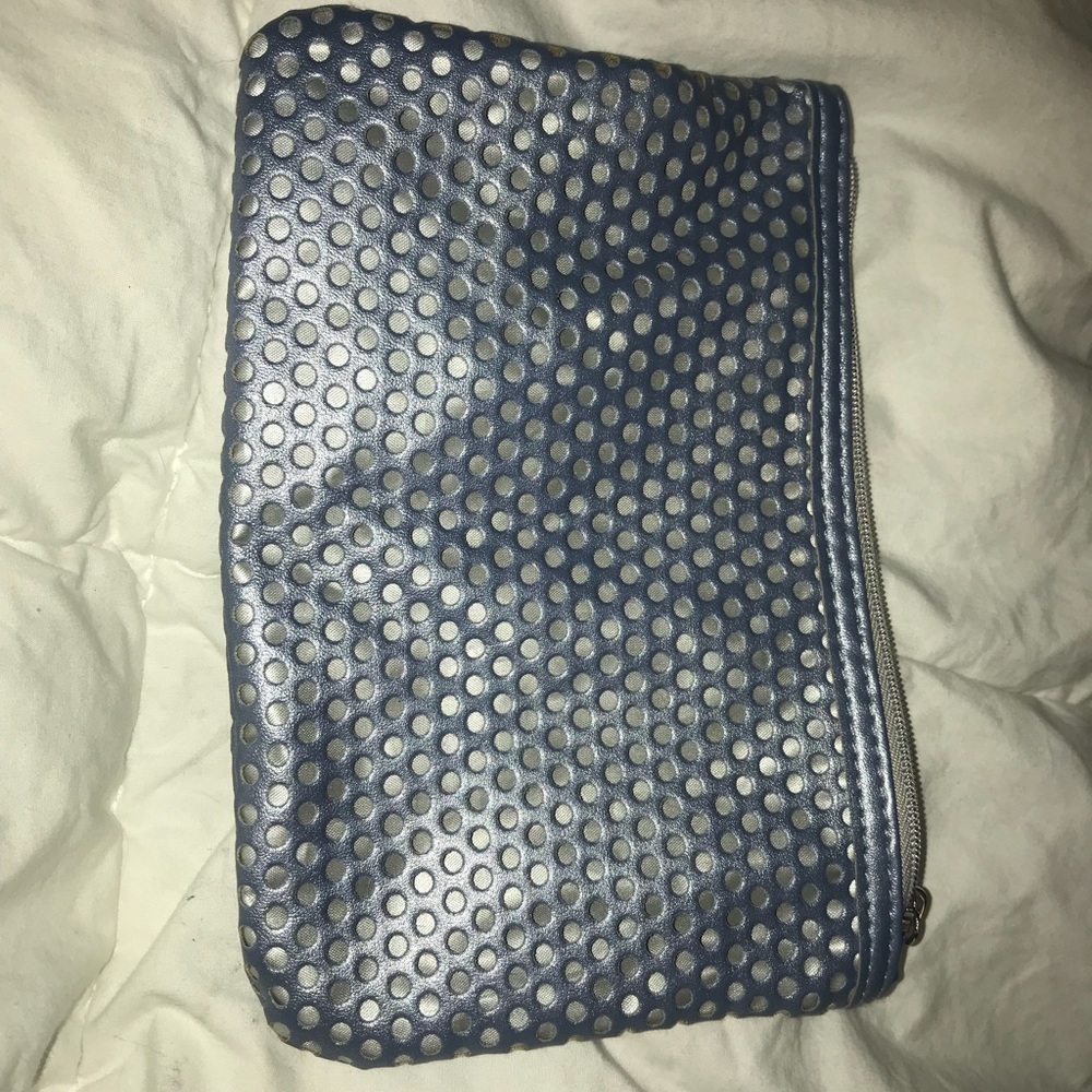 Silver mesh make up bag